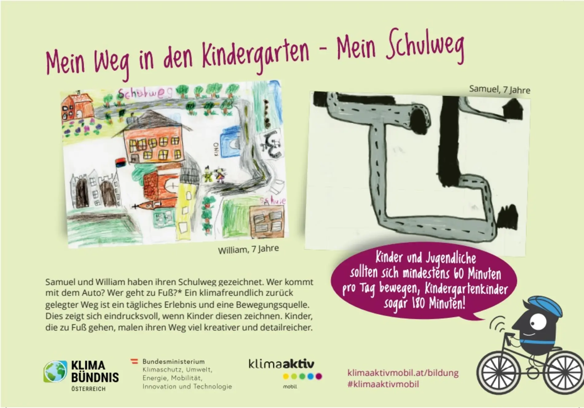 Schulweg-Postkarte